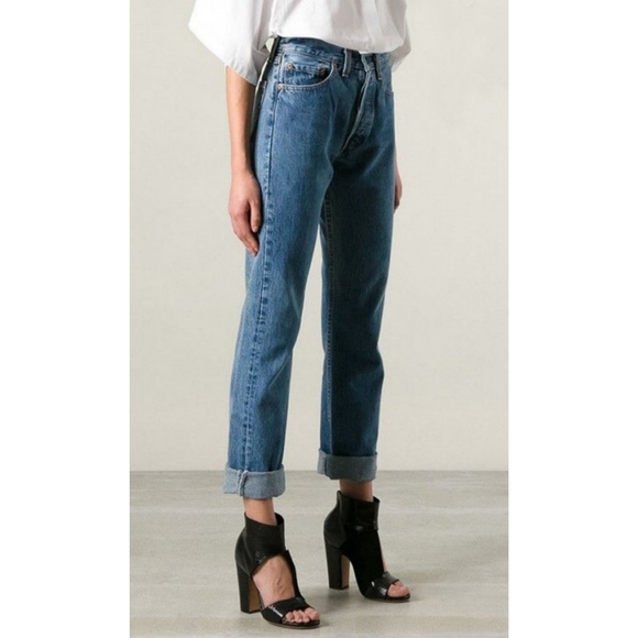 Levi's Denim - Levi's 501 Button Fly Straight High Rise Mom Jeans